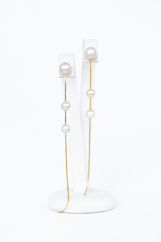 Modern Pearl Drop Earrings
