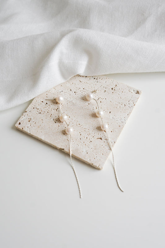 Modern Pearl Drop Earrings