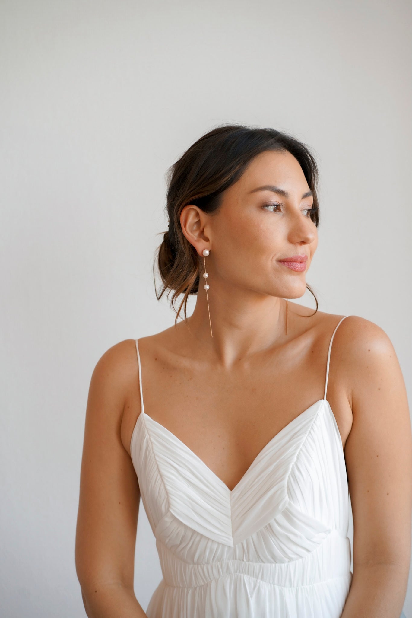 Modern Pearl Drop Earrings