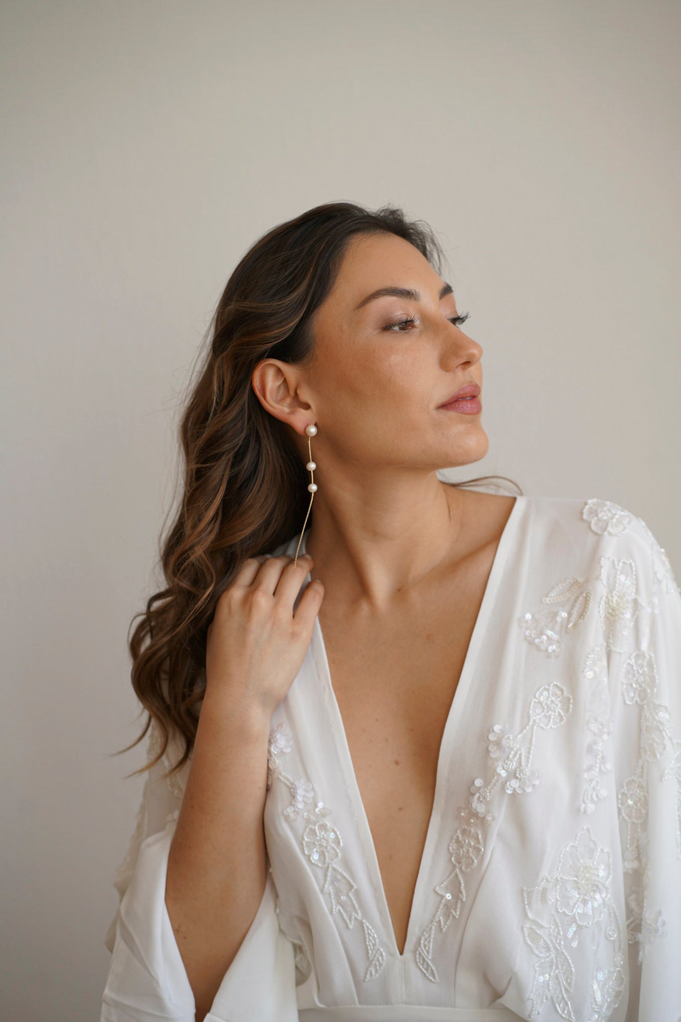 Modern Pearl Drop Earrings