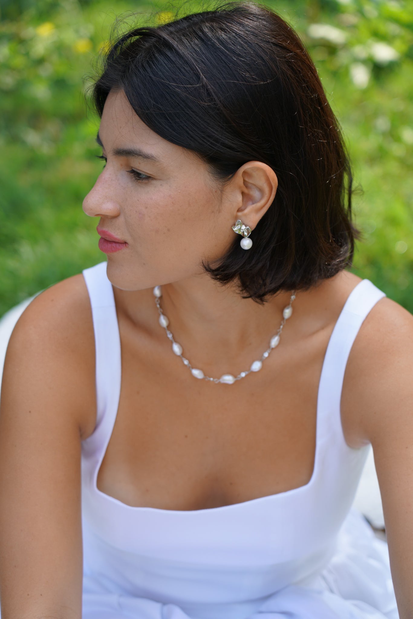 Fashion natural pearl earrings