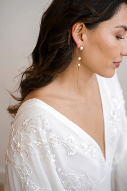 Modern Pearl Drop Earrings