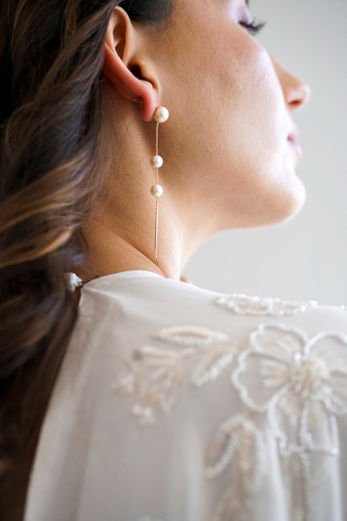 Modern Pearl Drop Earrings