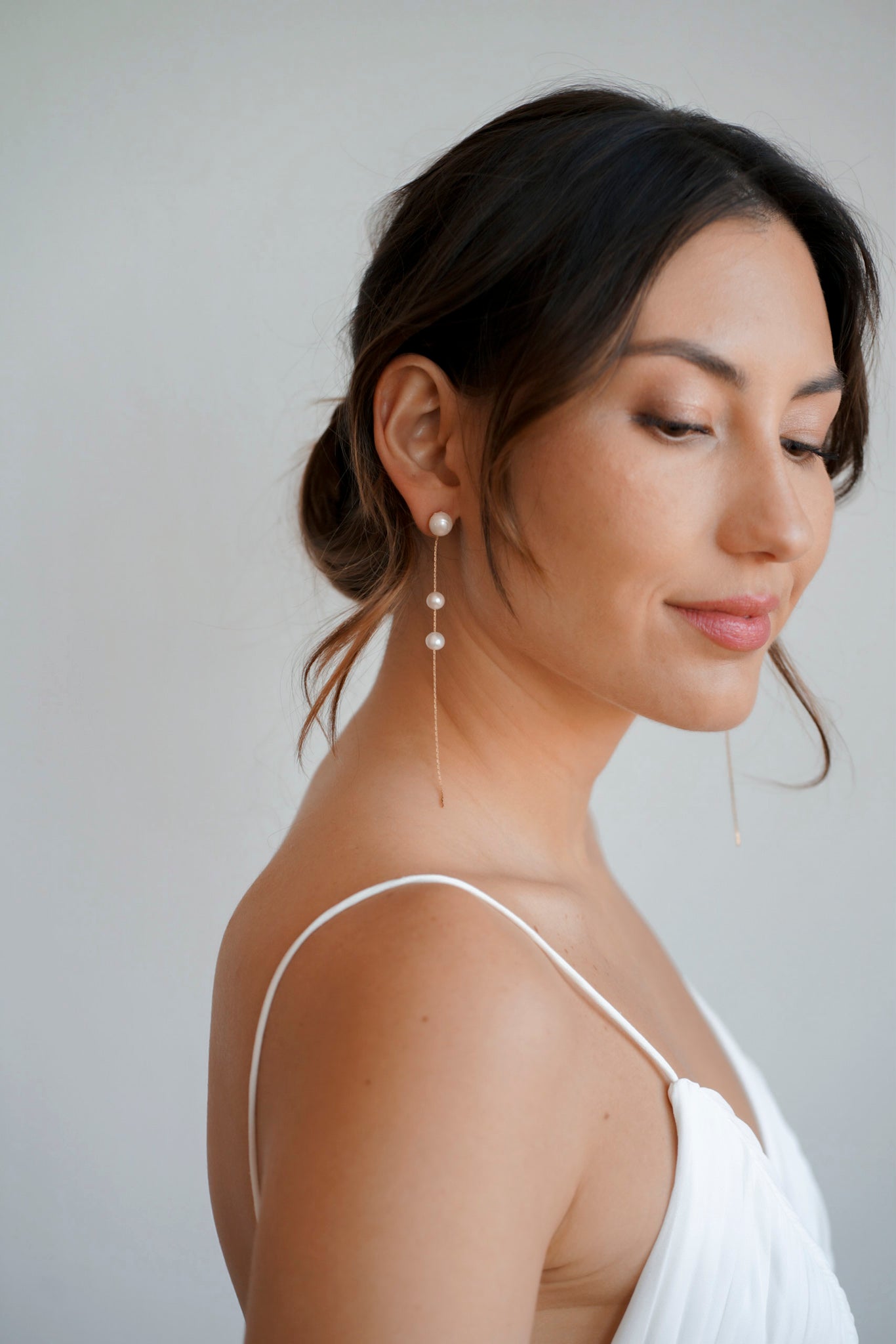 Modern Pearl Drop Earrings
