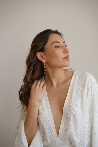 Modern Pearl Drop Earrings
