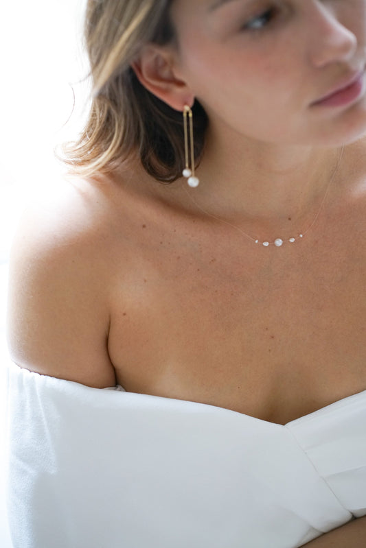 Pearl Transparent Thread Wedding Necklace